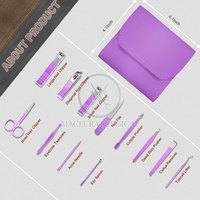 Kit de Manicura Profesional de Acero Inoxidable de Alta Calidad, 10 en 1, Cortaúñas, Tijeras, Herramientas de Cuidado Personal, Juego Completo Personalizable