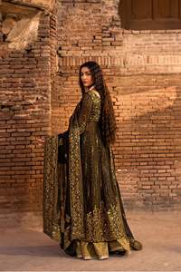 ชุดปาร์ตี้สวมใส่ที่สวยงาม-ด้านล่างและ dupatta กับด้ายและลำดับการทำงาน - Product Image 2