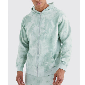 Nueva Sudadera con capucha de invierno personalizada para hombre, Color sólido, Tie Dye, ropa de calle Vintage, sudadera con cremallera, moda informal transpirable, 2 piezas - Product Image 4