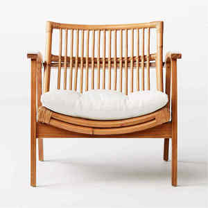 Chaise longue en rotin Noelie Chaise longue élégante avec coussin noir pour une utilisation intérieure et extérieure - Product Image 2