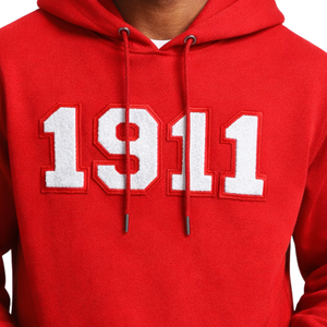 Sweat à capuche en chenille rouge Kappa Alpha Psi 1911, année des fondateurs de la fraternité grecque, polaire premium - Product Image 5