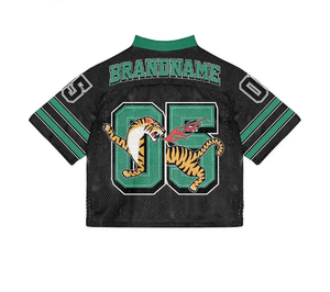 Maillot de football américain rétro oversize 2025 pour homme, coupe carrée, col en V, manches courtes, en tissu jersey respirant et à séchage rapide - Product Image 6