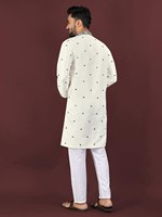 Fête/fête/casual jours porter Viscose soie tissu lourd broderie travail genou longueur fantaisie Kurta pour hommes ou garçons porter à vendre