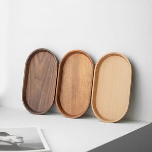 Wholesale Solid Acacia Wood Serving <b>Tray</b> Small Oval Coffee and <b>Tea</b> <b>Tray</b> for Decorative Storage - Product Image 2