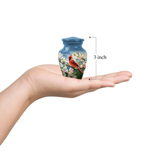 Urnes de crémation en métal de qualité supérieure Colibri Urnes commémoratives en aluminium fabriquées à la main Joint étanche à graver avec sac en velours - Product Image 4