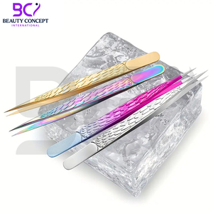 Stainless Steel Eyelash Extension Tweezers Hyperfine High Precision Straight Lash Eyebrow Grafted Tweezers Makeup Tools - Product Image 4