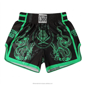 Thai Fitness Shorts RILL INTERNATIONAL Structured Workout Programs Breathable Construction Long Training Wear Front 100% Unisex - Product Image 2