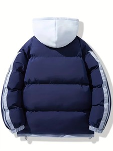 Vestes pour hommes de haute qualité manteaux coupe-vent automne hiver bombardiers multi-poches, avec capuche col montant moto - Product Image 2