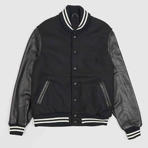 Chaqueta de Béisbol con Parches Personalizados de Nuevo Diseño 2025 para Hombre y Mujer, Mangas de Cuero Genuino de Alta Calidad, Ropa Universitaria - Product Image 6