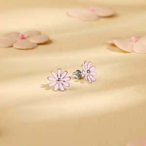 Pendientes de plata Blush Daisy Stud para niños Joyería infantil - Product Image 6