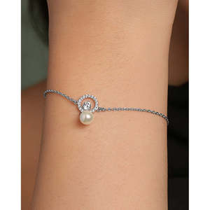 Bracelet chaîne ajustable en argent, perle Dante, or 14 carats, rhodium, diamant, or rose, tendance, religieux, en forme de cœur, pour cadeau de fête - Product Image 4