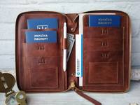 Dompet Paspor Kulit Asli untuk Keluarga, Organizer Dokumen, Hadiah, Dompet Perjalanan, Anti RFID, Berkualitas Tinggi, Multifungsi