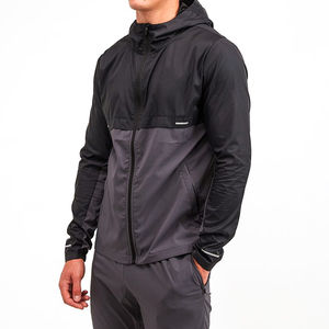 Ensemble de survêtement coupe-vent à capuche pour homme, 2 pièces, polyester/nylon, vêtements de sport - Product Image 4