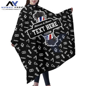 Cape de barbier professionnelle pour hommes de qualité supérieure Cape de salon imperméable noir Durable confortable boucle de cou réglable en polyester - Product Image 2