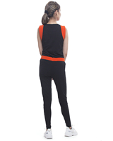 Leggings de Yoga de Algodón Orgánico con Diseño Moderno 2024, Cintura Media, Elásticos en Cuatro Direcciones, Transpirables, Color Naranja Sólido con Lazo Frontal