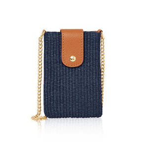 Bolso Bandolera de Rafia con Detalles en Cuero Hecho a Mano en Italia-PS540 - Product Image 2