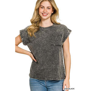 T-shirt Vintage con Lavaggio Minerale, 100% Cotone Tessuto, Comoda ed Elegante - Product Image 1