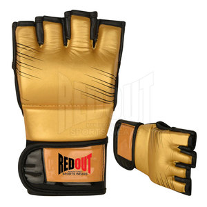 Mitaines de grappling en cuir PU durable avec sangle de poignet réglable, antidérapantes pour l'entraînement au MMA, à la boxe et aux arts martiaux, logo personnalisé disponible - Product Image 2