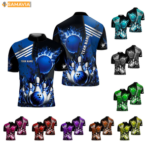 SAMAVIA USA Club Bowling Uniformes Camisas sublimadas ligeras de ajuste personalizado para jugadores de Liga - Product Image 3