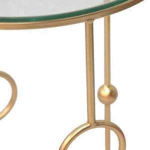Ensemble de 2 tables en verre de qualité supérieure avec pieds en fer Parfait pour le thé moderne et la table d'appoint pour meubles de décoration intérieure - Product Image 3