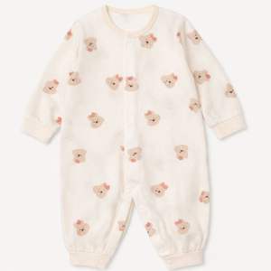 Combinaison bébé à manches longues en coton 100% tissé JALBEBE, fermeture à pression sur le devant, combinaison tout-en-un pour bébé, vente en gros - Product Image 2