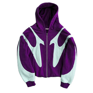 Sweat à capuche pour homme sweat à capuche patchwork pour adulte sweat à capuche brodé en polaire hommes camouflage pull à manches longues retravaillé - Product Image 2