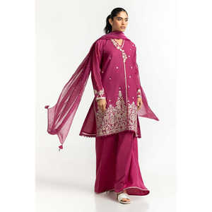 Conjunto de Dos Piezas de Chifón con Bordado Floral Maisuri, Corte Holgado, IPST-44331, Blazer de Verano con Decoración de Logotipo, Disponible en Talla XS - Product Image 3