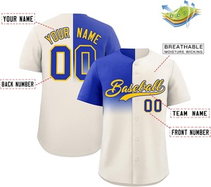 Camiseta de béisbol personalizada del equipo Allover impresión sublimada malla transpirable contraste de color absorción de humedad OEM jóvenes/adultos - Product Image 4