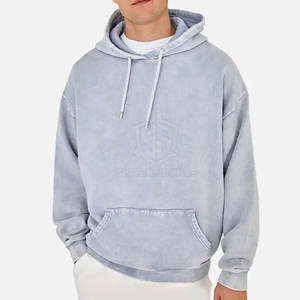 Sudadera con Capucha para Hombre, de Alta Calidad, Corte Regular, Lavado Ácido, Forro Polar, Resistente al Viento, para Invierno, Estilo Urbano, Material de Poliéster y Algodón, Diseño Liso - Product Image 1