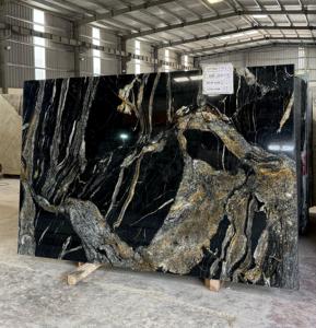 Losa de mármol negro cósmico exótico para elevaciones de lujo para mostradores de Bar escaleras baños cocinas villas apartamentos - Product Image 4