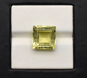 Quartz citron naturel, forme carrée, taille facetée, 12 mm, 8,40 carats, pierre précieuse en vrac - Product Image 3