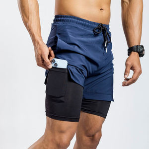 Pantalones cortos deportivos para correr transpirables con ribetes para hombre con cordón de diseño personalizado 2026 - Product Image 5