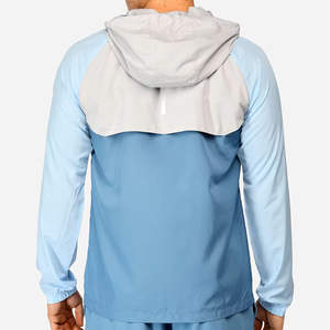 Chaqueta Cortavientos Ligera Unisex de Lona Revestida con Cremallera Completa, Capucha y Transpirable de Poliéster para Entrenamiento al Aire Libre - Product Image 2