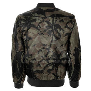 Chaqueta de bombardero de manga larga de sublimación de alta calidad, ropa de calle OEM Premium con chaqueta de bombardero con cremallera para hombres - Product Image 2