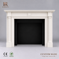 Cheminée en marbre sculpté de style vintage de luxe en pierre naturelle pour la décoration de villas, hôtels et salons résidentiels