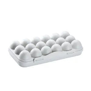 현대 디자인 충돌 방지 플라스틱 계란 트레이 12/18 그리드 PP 재료 계란 보관함 보존을위한 커버와 버클