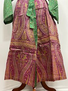 Handmade <b>Silk</b> Summer <b>Kimono</b> Robe Indian Jacket Long Dressing Gown Festival Outfit Nightwear Wedding Wear Lounge Wear Front - Product Image 3