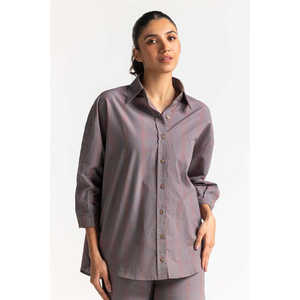 Chemisier en Soie pour Femme Automne/Hiver WM-CS-SS24-042 Gris Tissu Popeline Décoration Boutons Long XL Disponible Printemps Viscose - Product Image 6