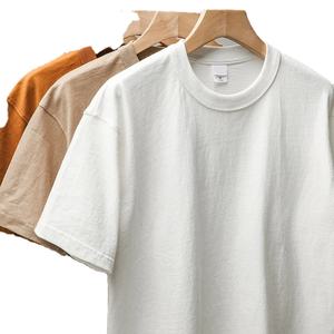 T-shirt épais unisexe à manches courtes, col rond, en pur coton, couleur unie, style luxe léger, pour l'été - Product Image 2