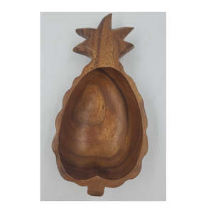 Bol de service en bois en forme d'ananas bol en bois d'acacia classique fait à la main bol de service écologique 2 pièces - Product Image 6
