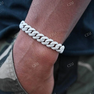 ราคาขายส่ง10มม. 7.5นิ้วสร้อยข้อมือเพชรสวิสคิวบา925เงินกำไลข้อมือเงินเพชรเย็น - Product Image 2