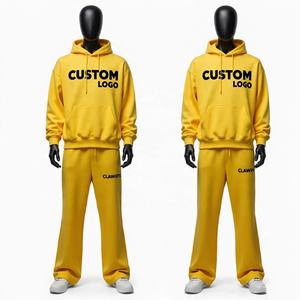 OEM Personnalisé de Haute Qualité Coton Épais Lourd Ensemble Pulls à Capuche et Pantalons de Survêtement pour Hommes Streetwear Survêtements Délavés à l'Acide - Product Image 3