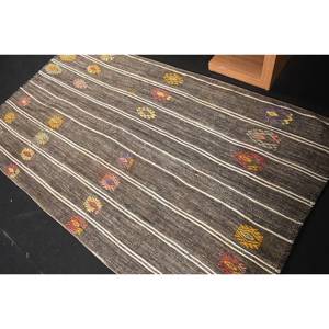 Traditional <b>Brown</b> <b>Wool</b> Rug 3.8 X 6.7ft Handmade Turkish Patchwork Rectangle Latex for Living Bedside Hallway <b>Brown</b> 38x67ft - Product Image 4