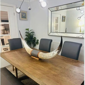 Arte de Cuerno de Búfalo Hecho a Mano, Montado en Pared, Acabado Impermeable, Forma Natural para Decoración de Paredes de Bares Rurales Vintage, Decoración Bohemia para el Hogar - Product Image 1