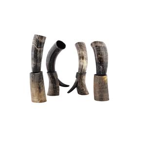 Corne à boire viking en buffle naturel de haute qualité pour l'eau, la bière, le vin, corne à boire naturelle en vache et en buffle avec bordure en laiton - Product Image 3