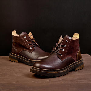 Chaussures de travail en cuir de vache durable avec doublure anti-odeur et absorption des chocs, chaussures décontractées pour hommes, chaussures de tous les jours - Product Image 3