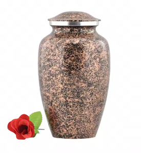 Urnas funerarias de Metal de primera calidad, urnas de cremación de Metal clásicas naranjas y negras, accesorios funerarios hechos a mano, suministros para cenizas de adultos - Product Image 1