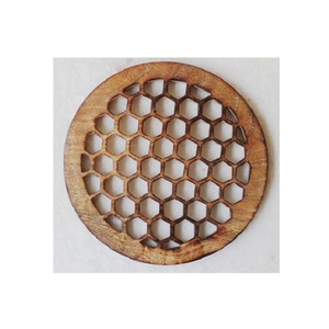 Wood Trivet Fish Design <b>Wooden</b> Trivet With Rope Handle Home Hotel Kitchen Used Round Shaped Heat Resistant - Product Image 2