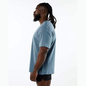 Camiseta cómoda de gran tamaño para hombre, Camiseta de algodón 100%, ropa de calle informal a rayas de verano, ropa de Fitness suave con patrón estampado - Product Image 3
