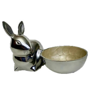 Impecable diseñador moderno hecho a mano latón caramelo servidor Mesa conejito tazón Pascua decoración declaración pieza ambiente estilo de vida - Product Image 3